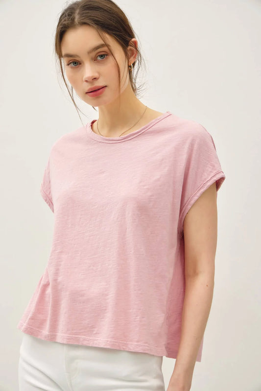 Boxy Muscle Top - Dusty Pink