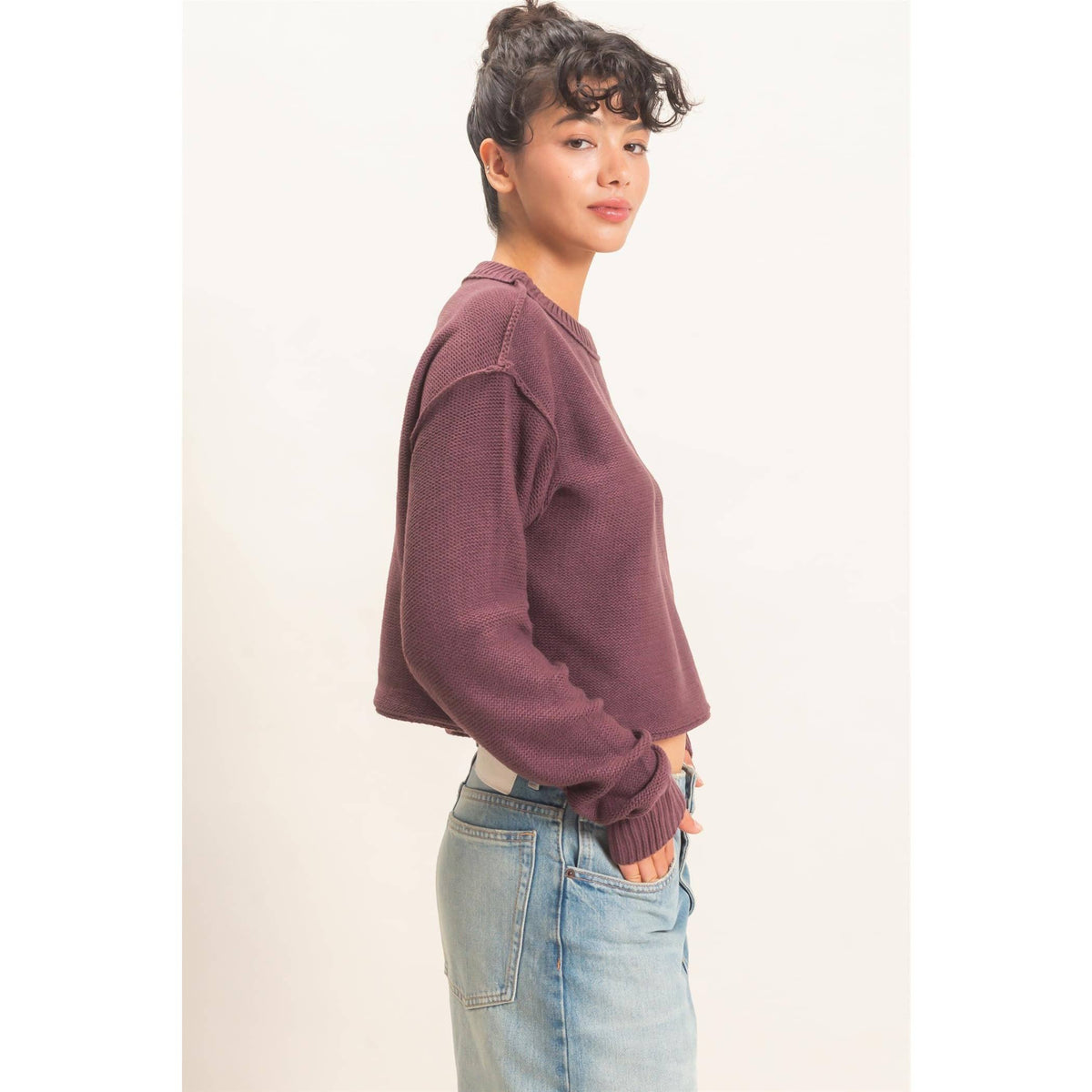 Seam Detail Oversized Sweater - Cocoa