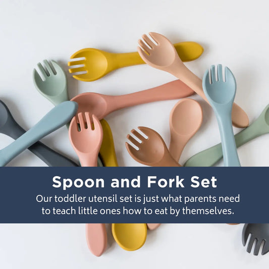 Silicone Spoon and Fork Set Toddler