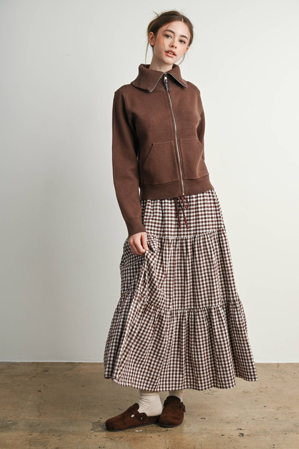 Gingham Maxi Skirt