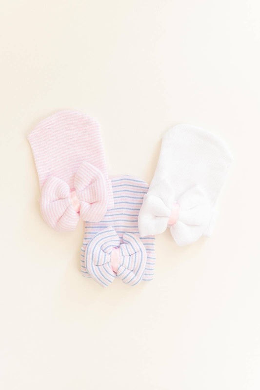 Newborn Bow Hat In Three Colors