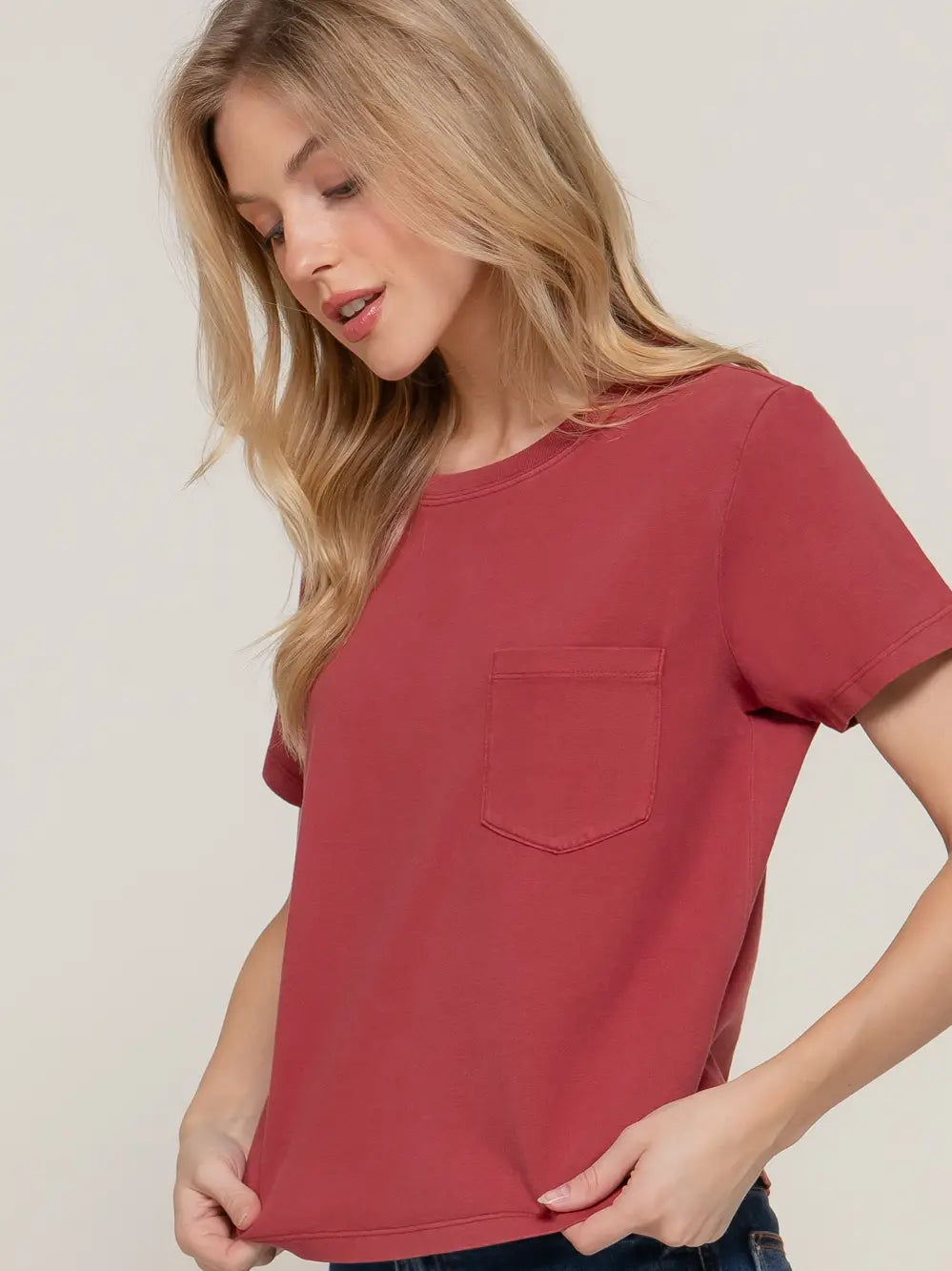 Garment Dye Tee - Burgundy