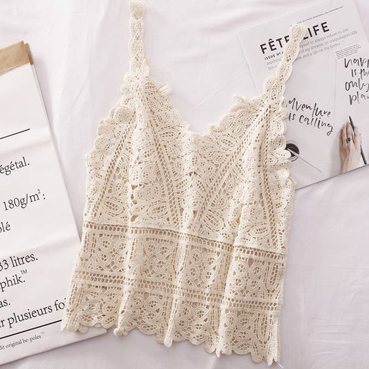 Bohemia Crochet Lace v-neck tank top