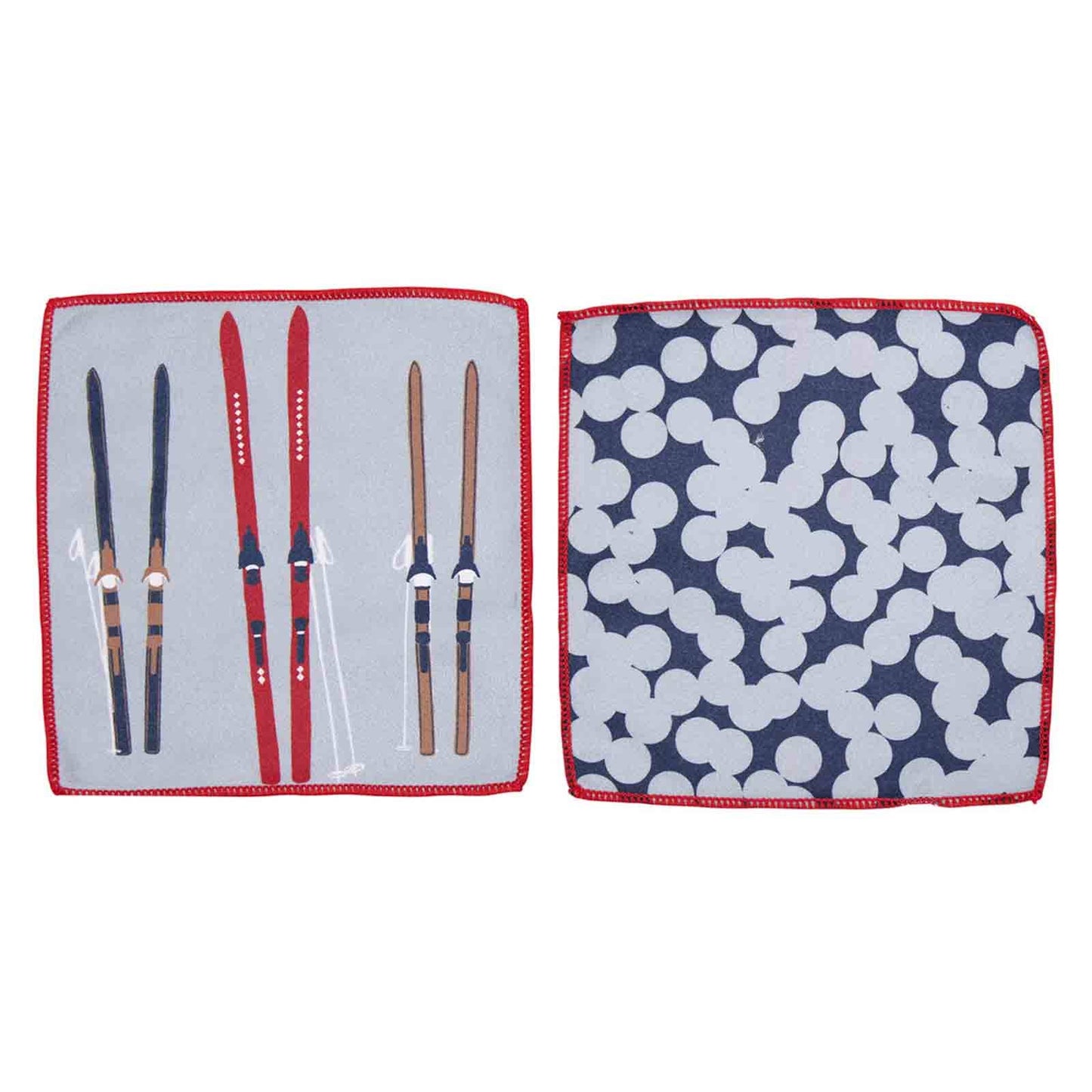 NORDIC SKI Reusable Cocktail Napkins, Set of 8