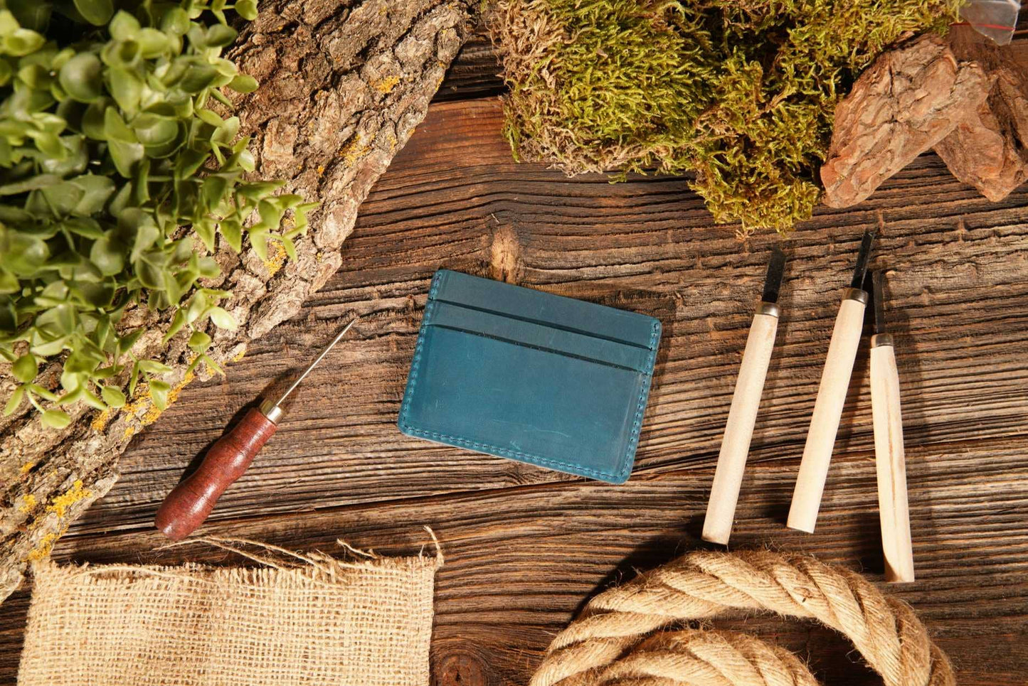 Leather Card Holder Wallet, Handmade Wallet for Men