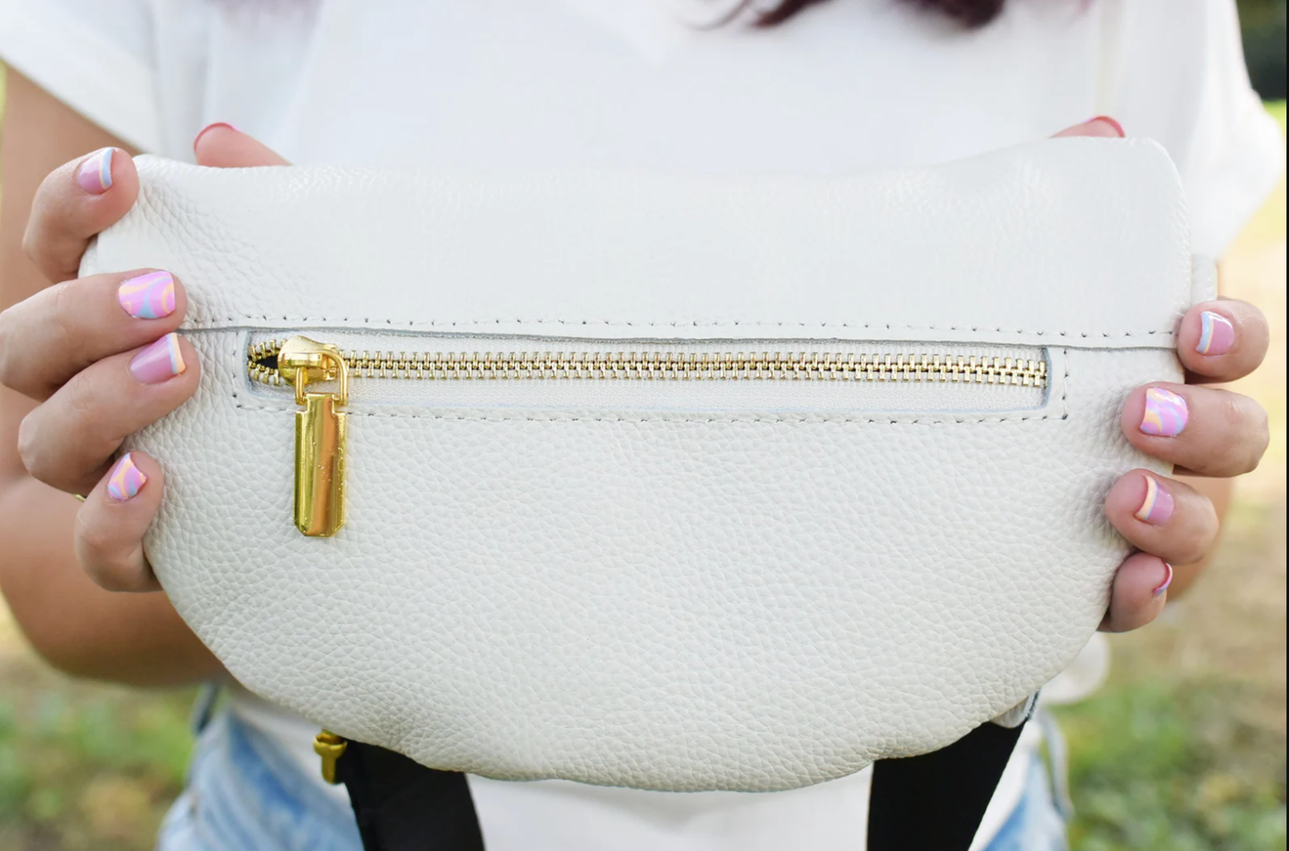 Leather Crossbody - Ivory