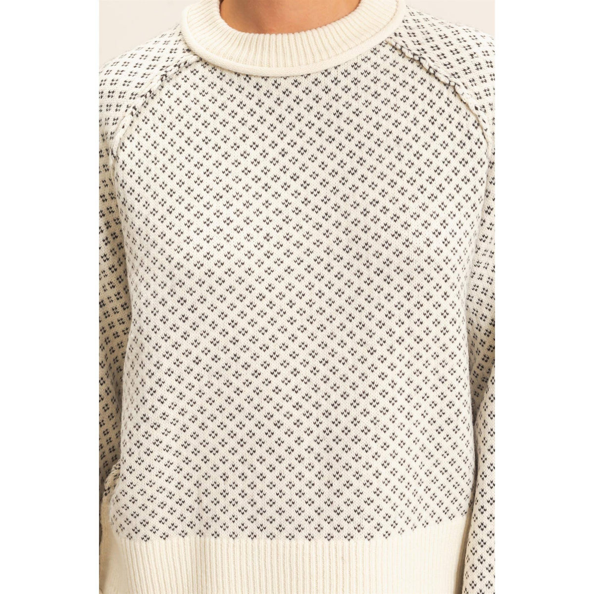 Patterned Sweater -Cream