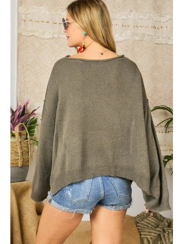 Loose Fit Sweater - New Olive