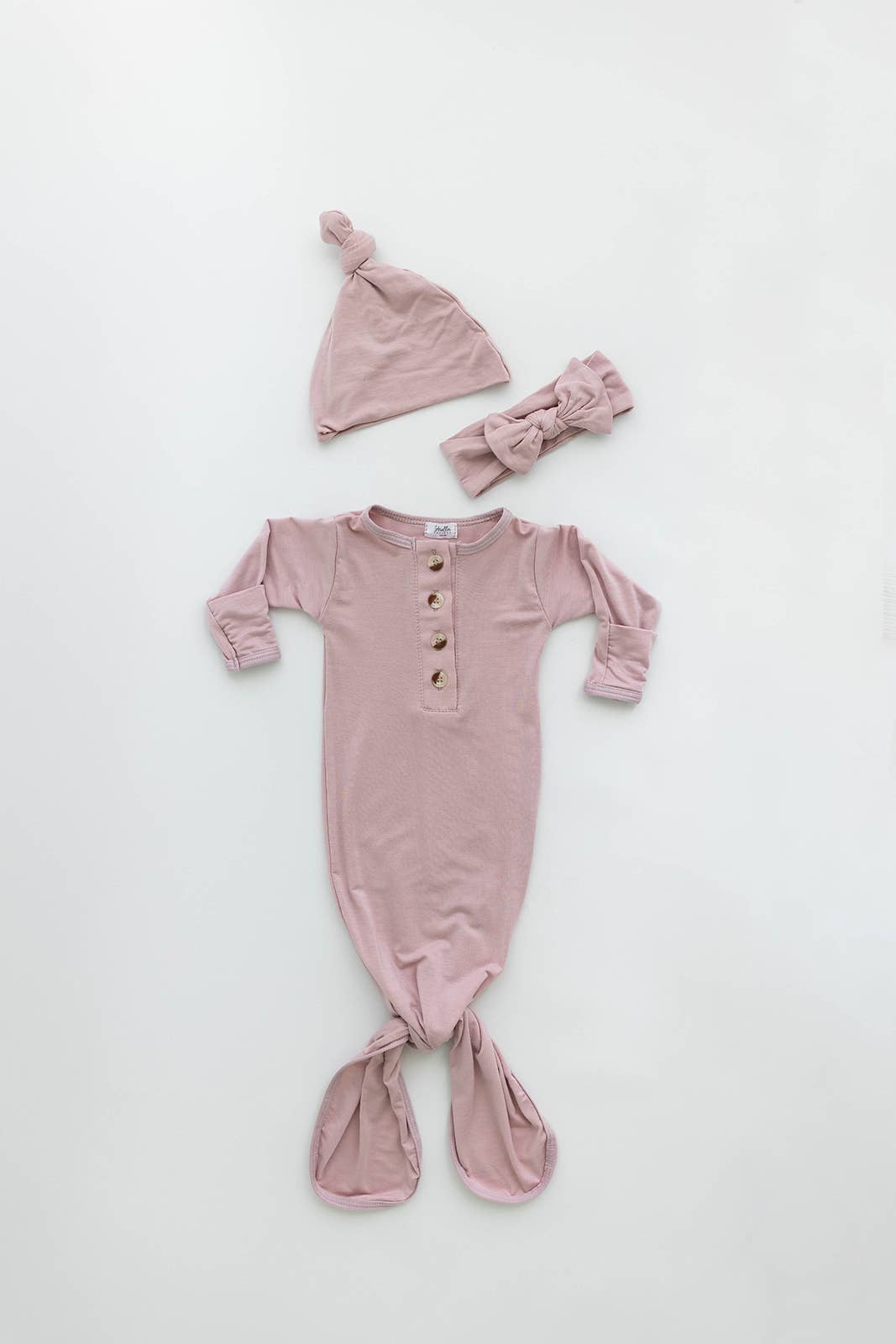 Knotted Baby Gown -  Dusty Rose