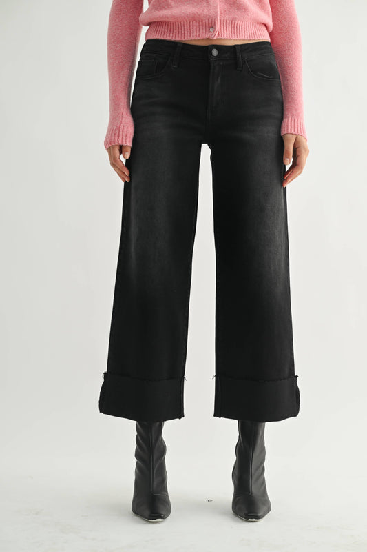 Scissor Cut Cuffed Wide Leg