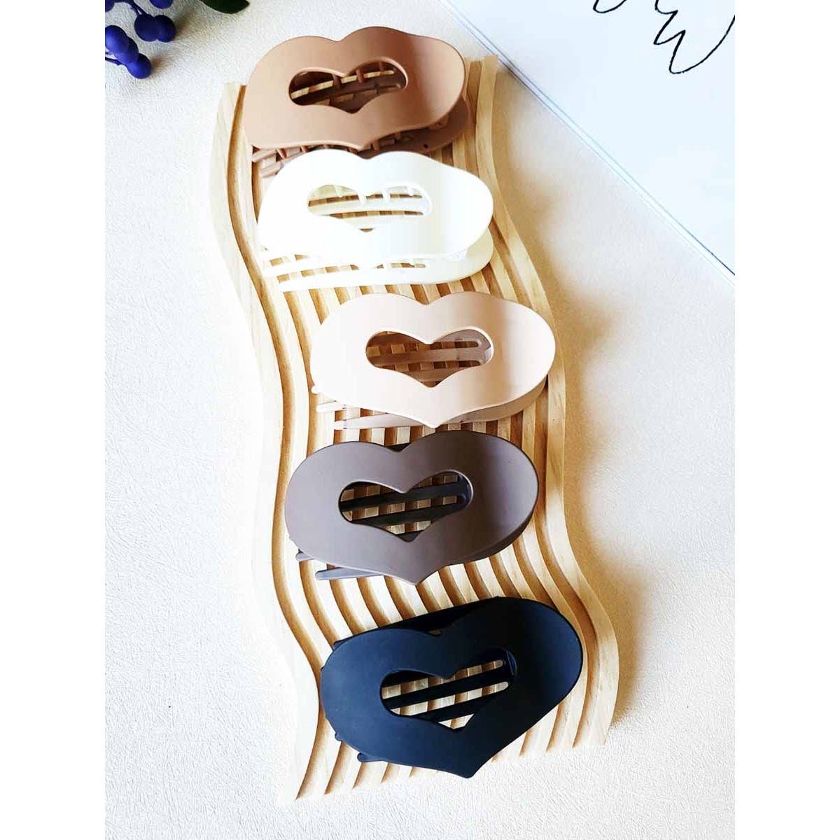 Heart Shaped Flat Hair Claw Clips