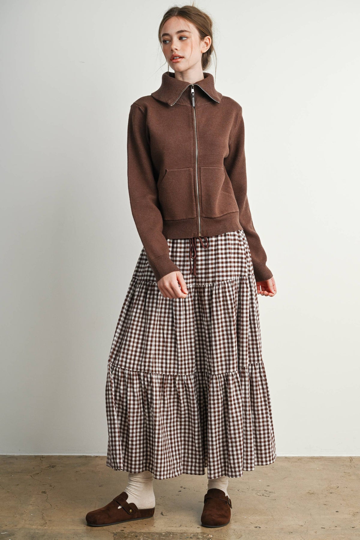 Gingham Maxi Skirt