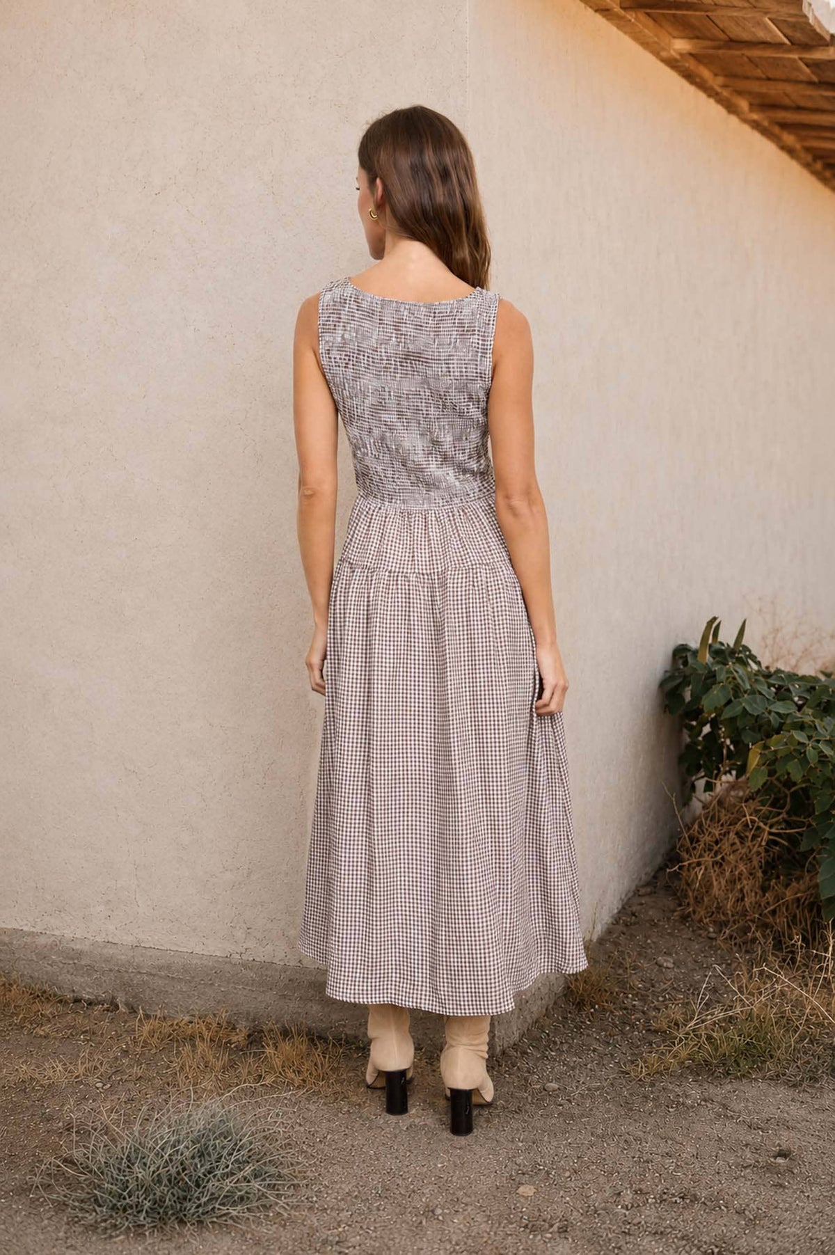 Smocked Gingham Dress