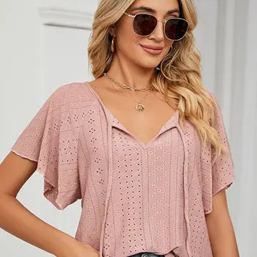 Eyelet Blouse - Mauve