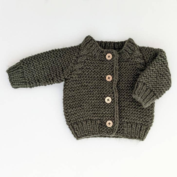 Loden Garter Stitch Cardigan Sweater Baby & Toddler