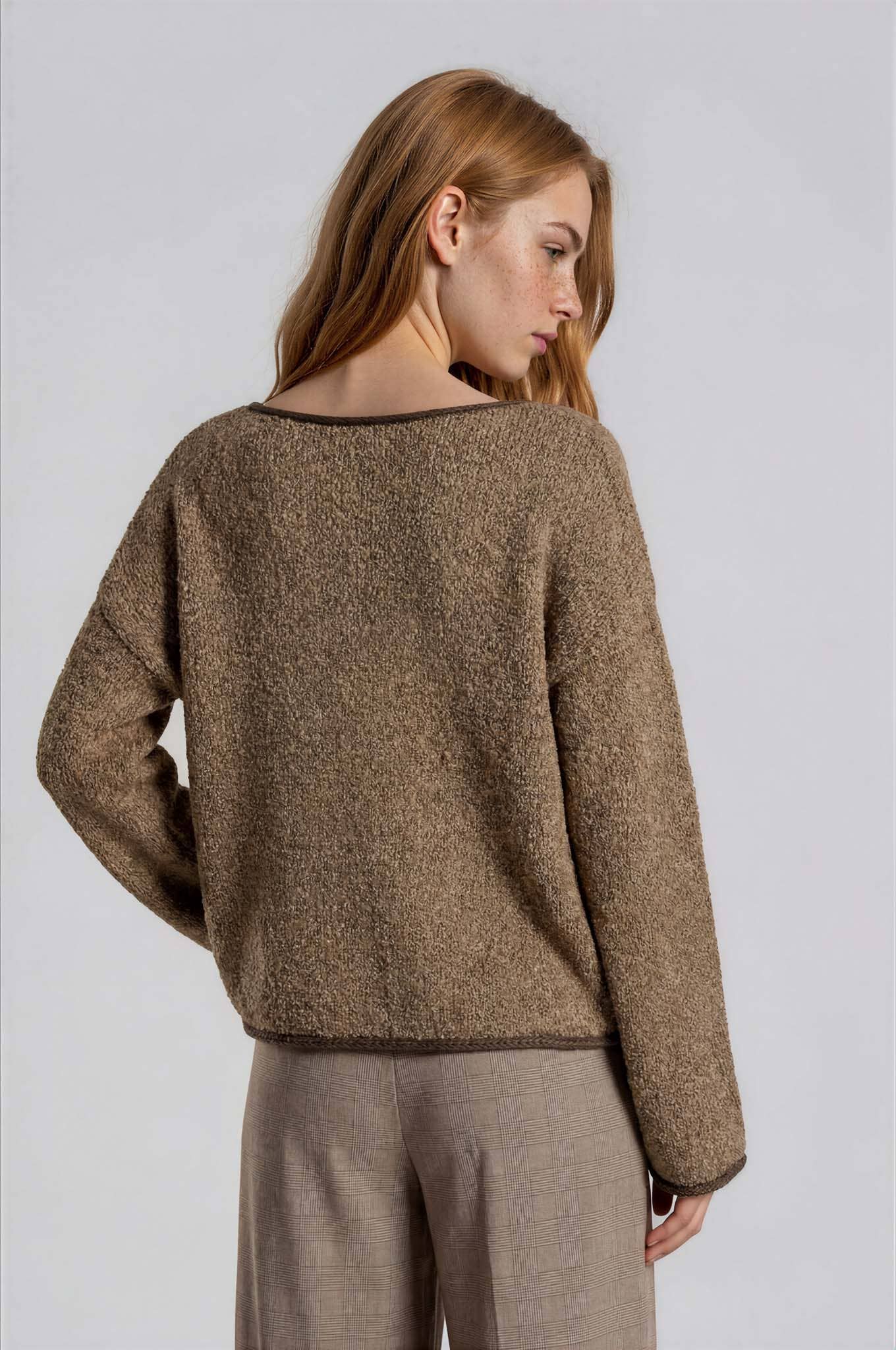 Boat Neck Knit Sweater
