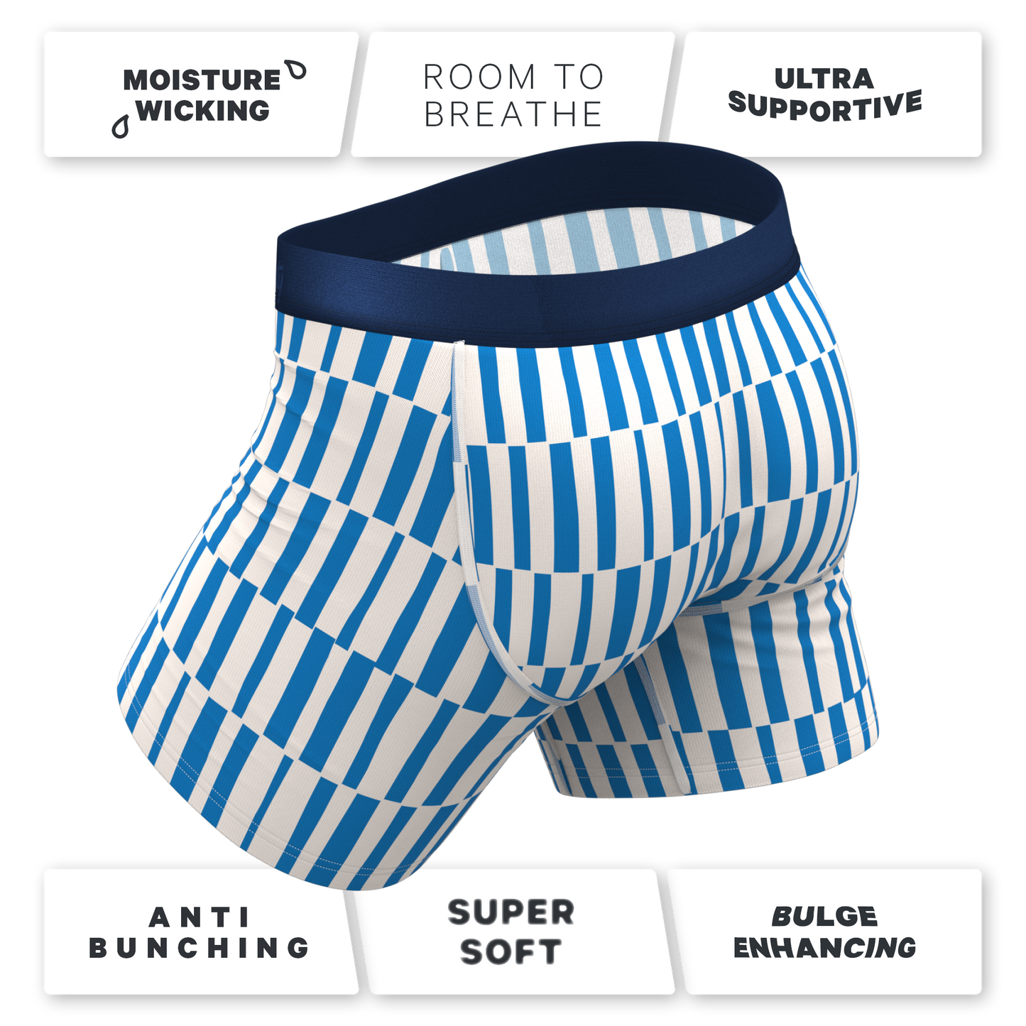 The Hamptons | Blue Mosaic Stripe Ball Hammock® Underwear
