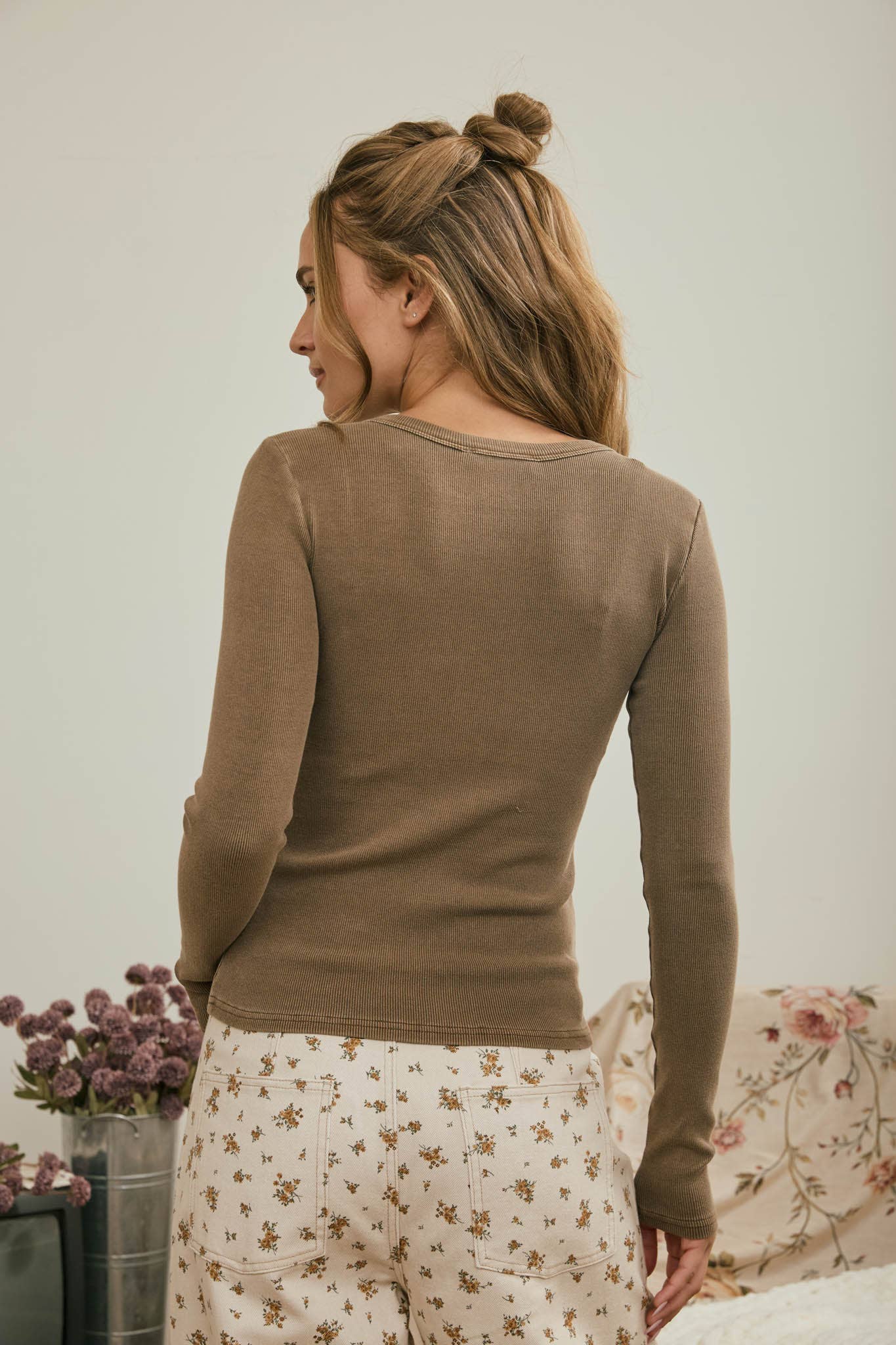 Long Sleeve Henley Button Down