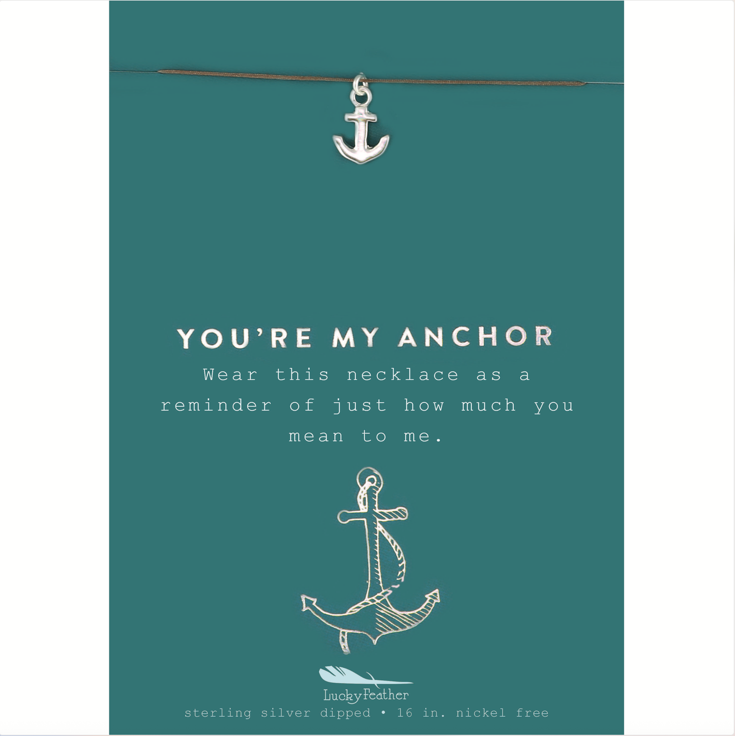 New Moon Silver Necklace - YOU'RE MY/ANCHOR