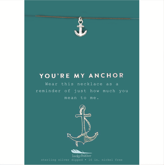 New Moon Silver Necklace - YOU'RE MY/ANCHOR