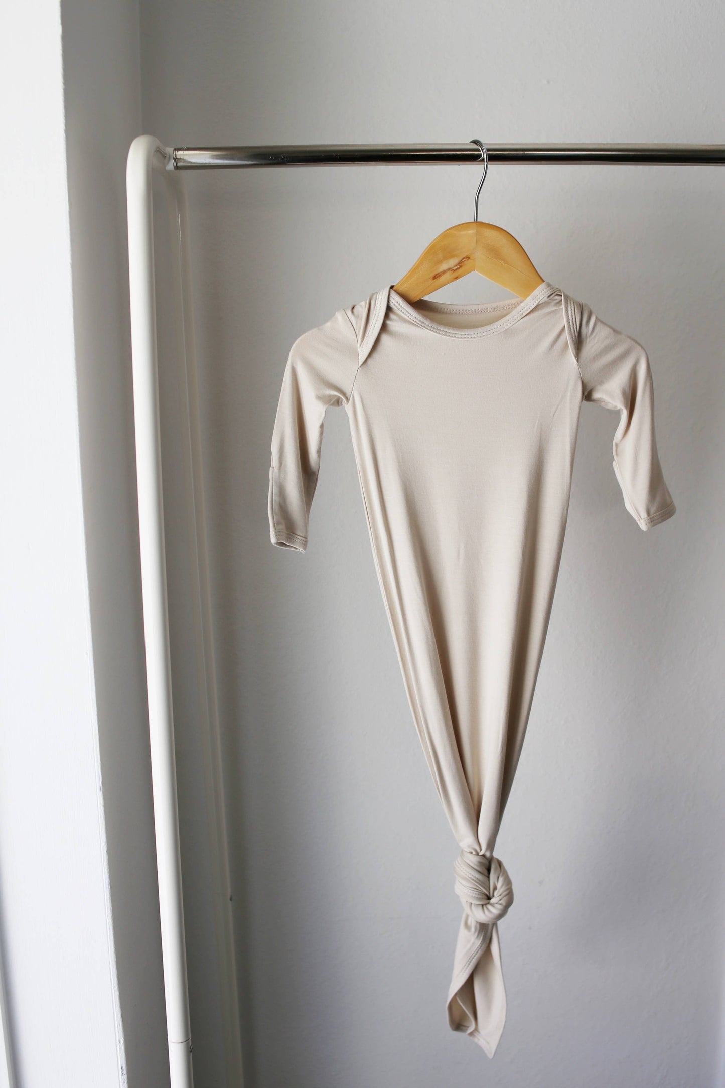 Natural Bamboo Knotted Gown - Ecru