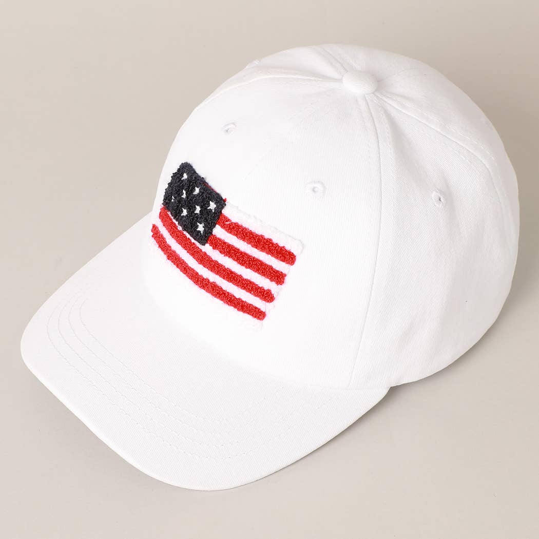 American Flag Chenille Patch Baseball Hat
