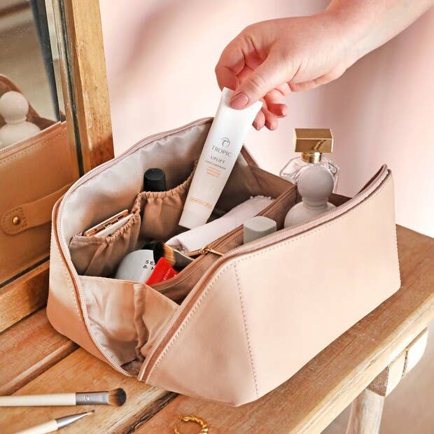 Blush pink makeup case