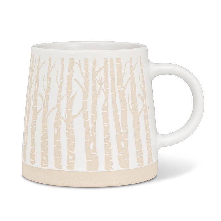 Wide Base Mug -Birch Trees