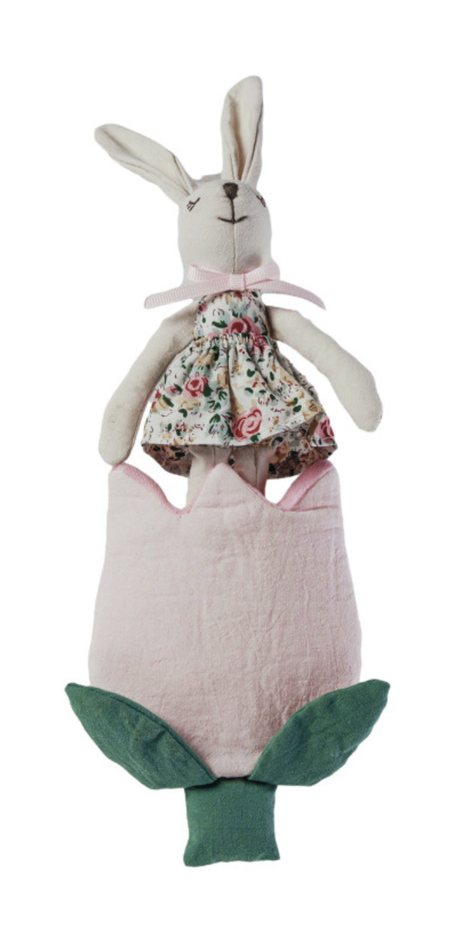 Plush Animal w/ Flower Shaped Pocket - 3 Styles