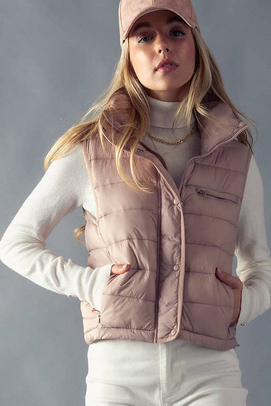 Stripe Quilted  Vest