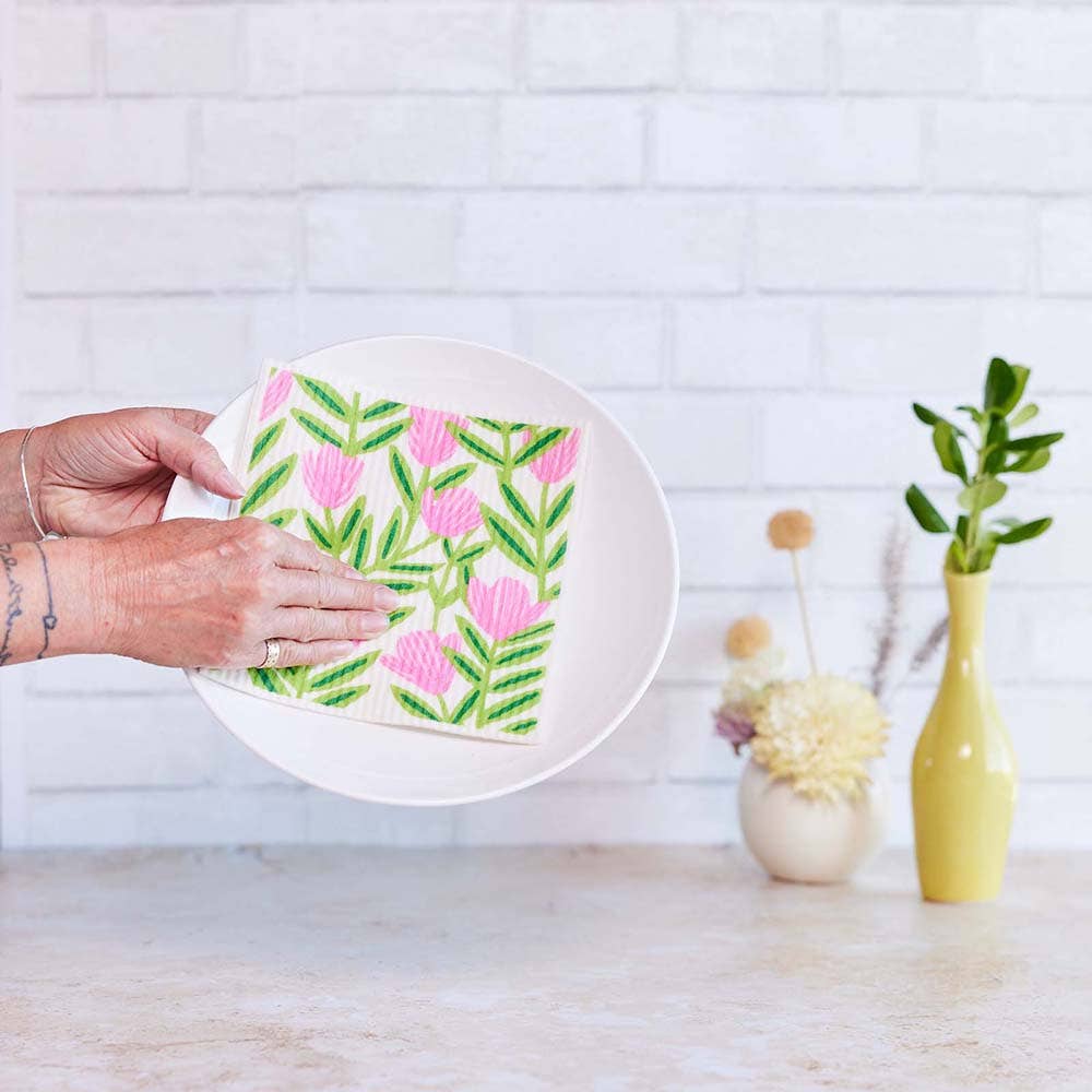 Poppy/ Papaver blu Cloths Reusable Sponge-Cloth, Set of 2