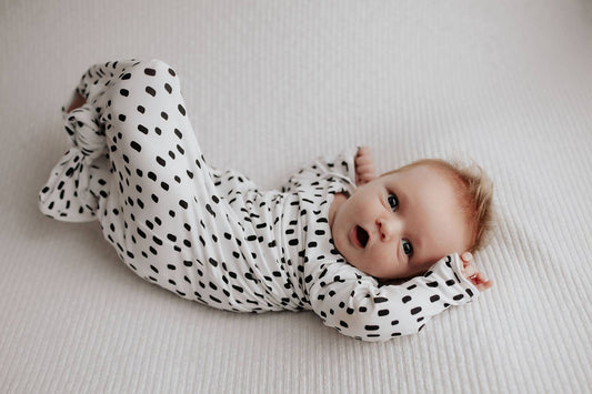 Black & White Poka Dot Knotted Gown