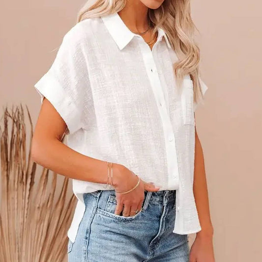 Women's Short Sleeve Button Down