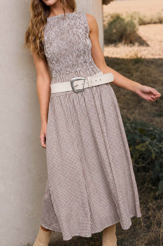 Smocked Gingham Dress