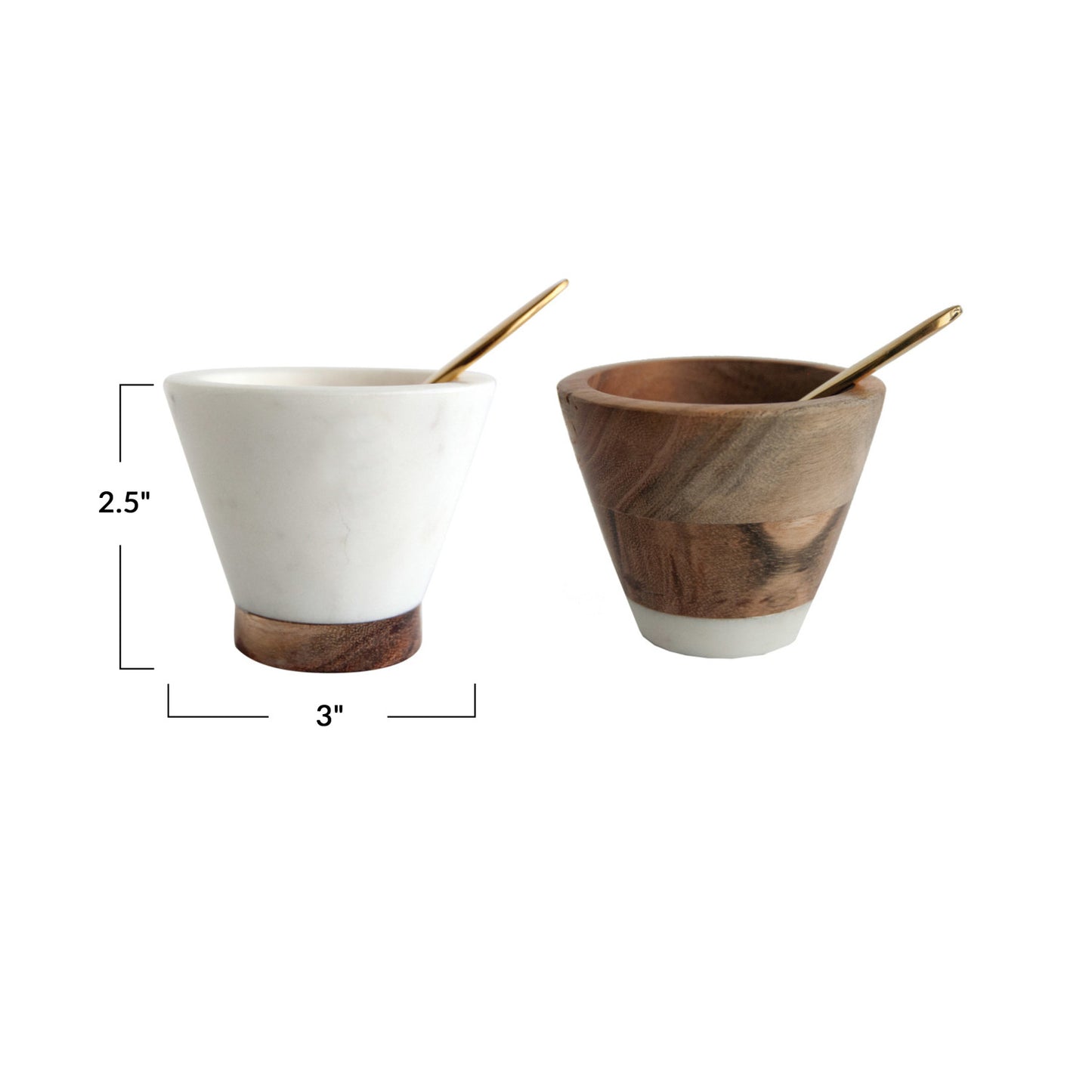 Marble and Mango Wood Pinch Pot with Spoon