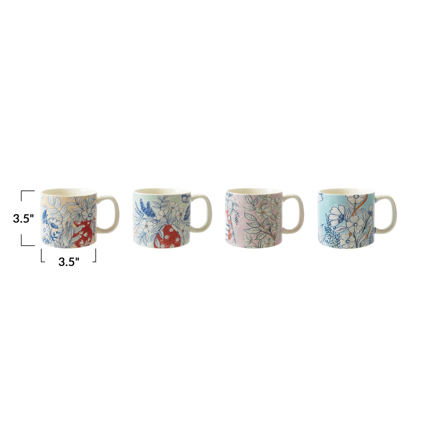 Mug w/ Flowers - 4 Styles