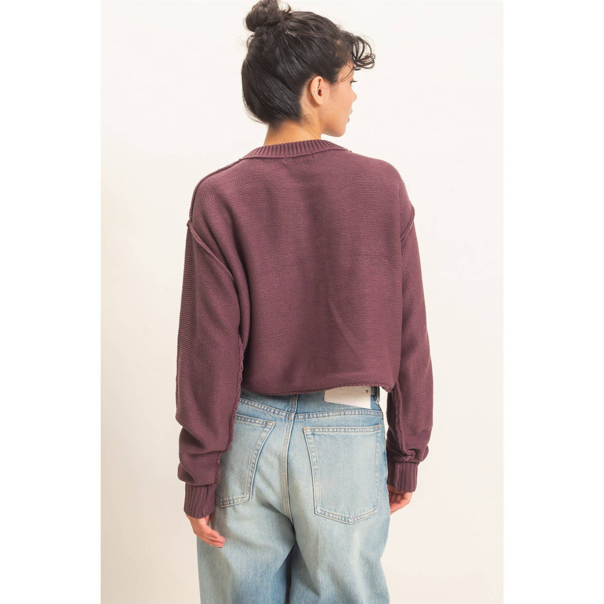 Seam Detail Oversized Sweater - Cocoa