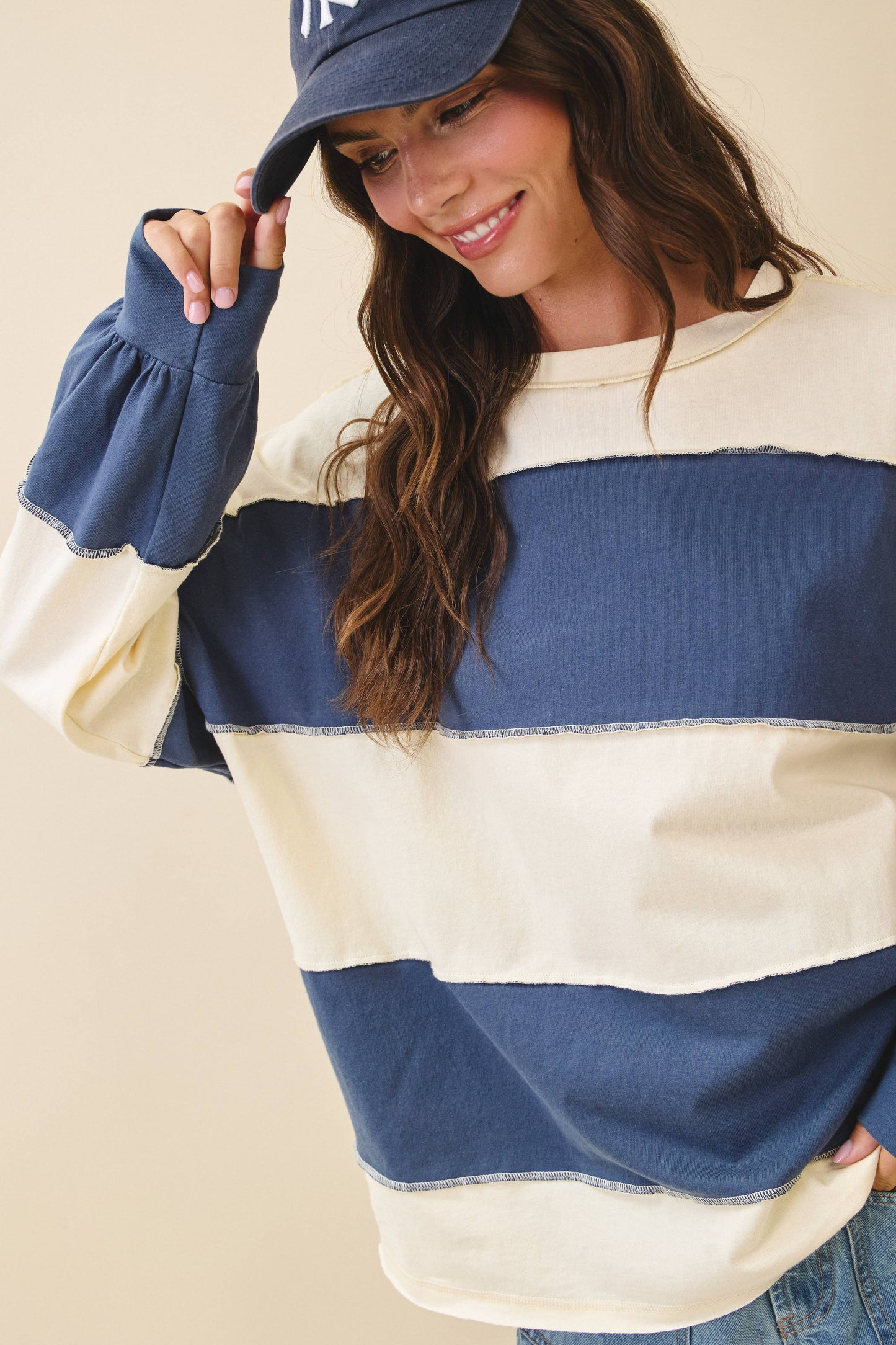 Rugby Long Sleeve Slouchy Top