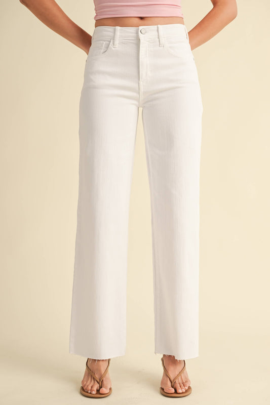 Slim Palazzo w/ Scissor Cut - White