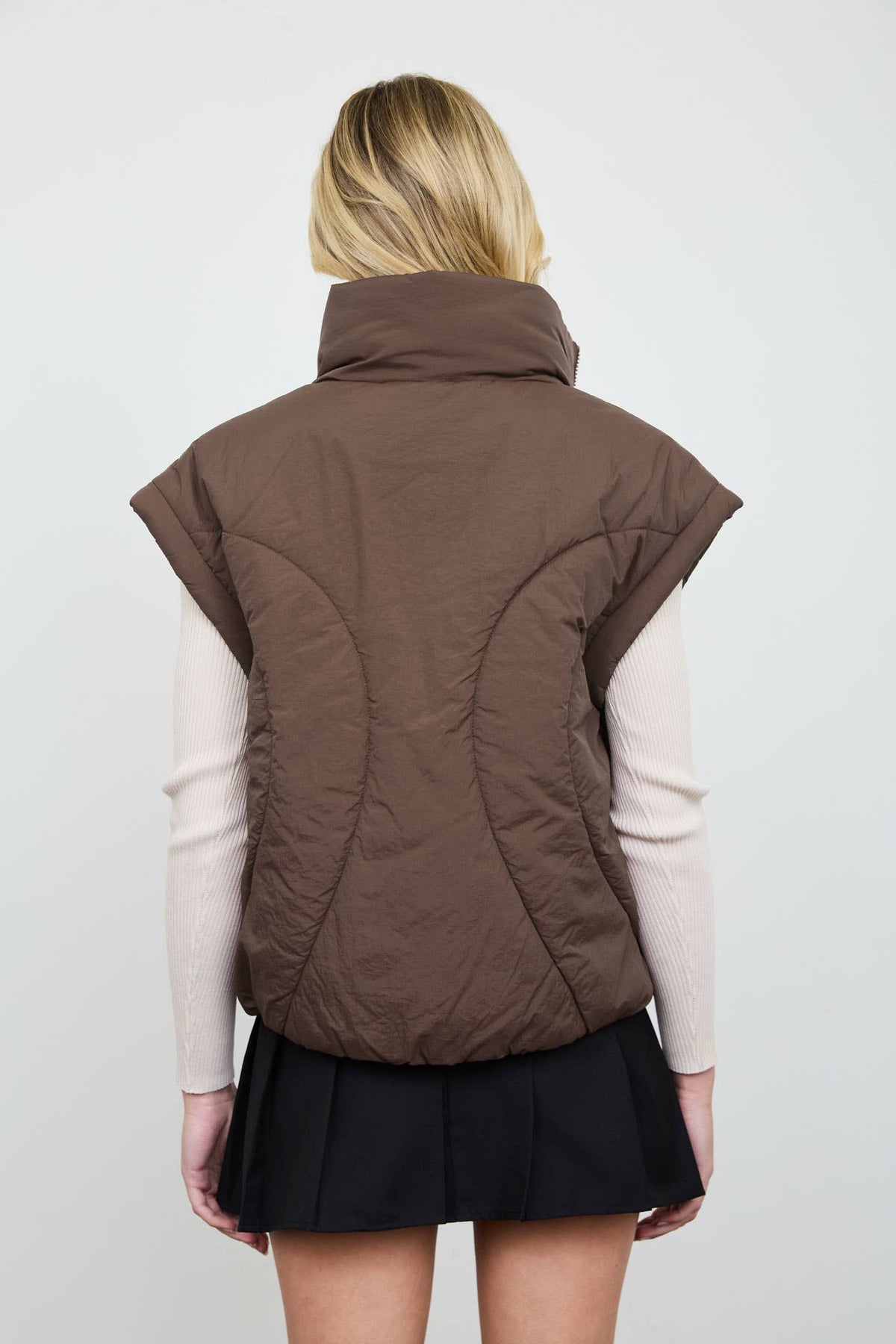 Mock Neck Puffer Vest