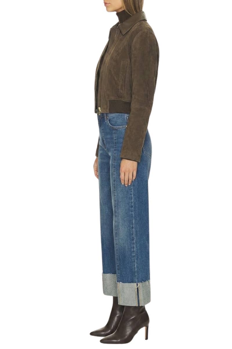 Wide Leg Crop Cuffed Jean