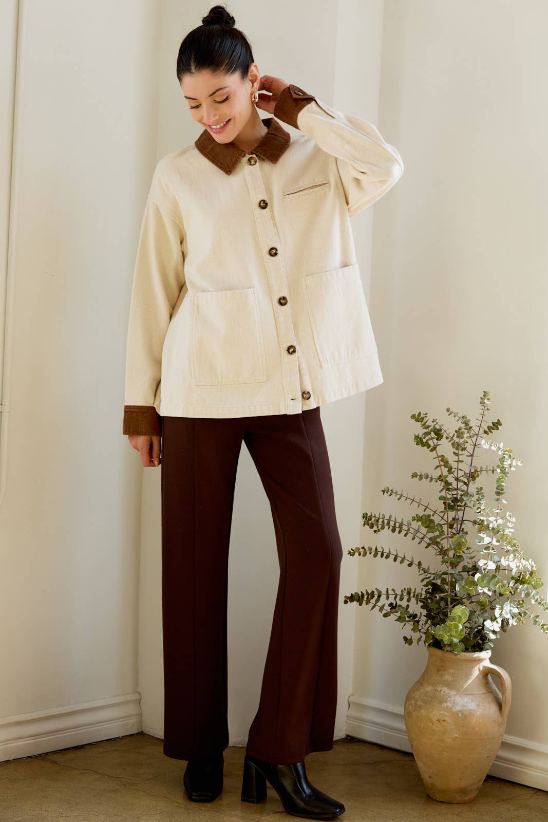 Button-down Barn Coat - Olive