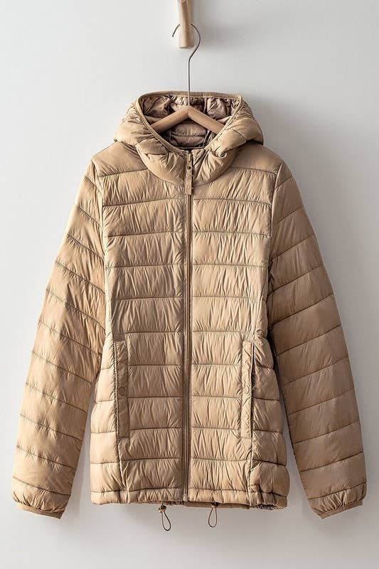 Hooded Zip Up Quilted Puff Jacket