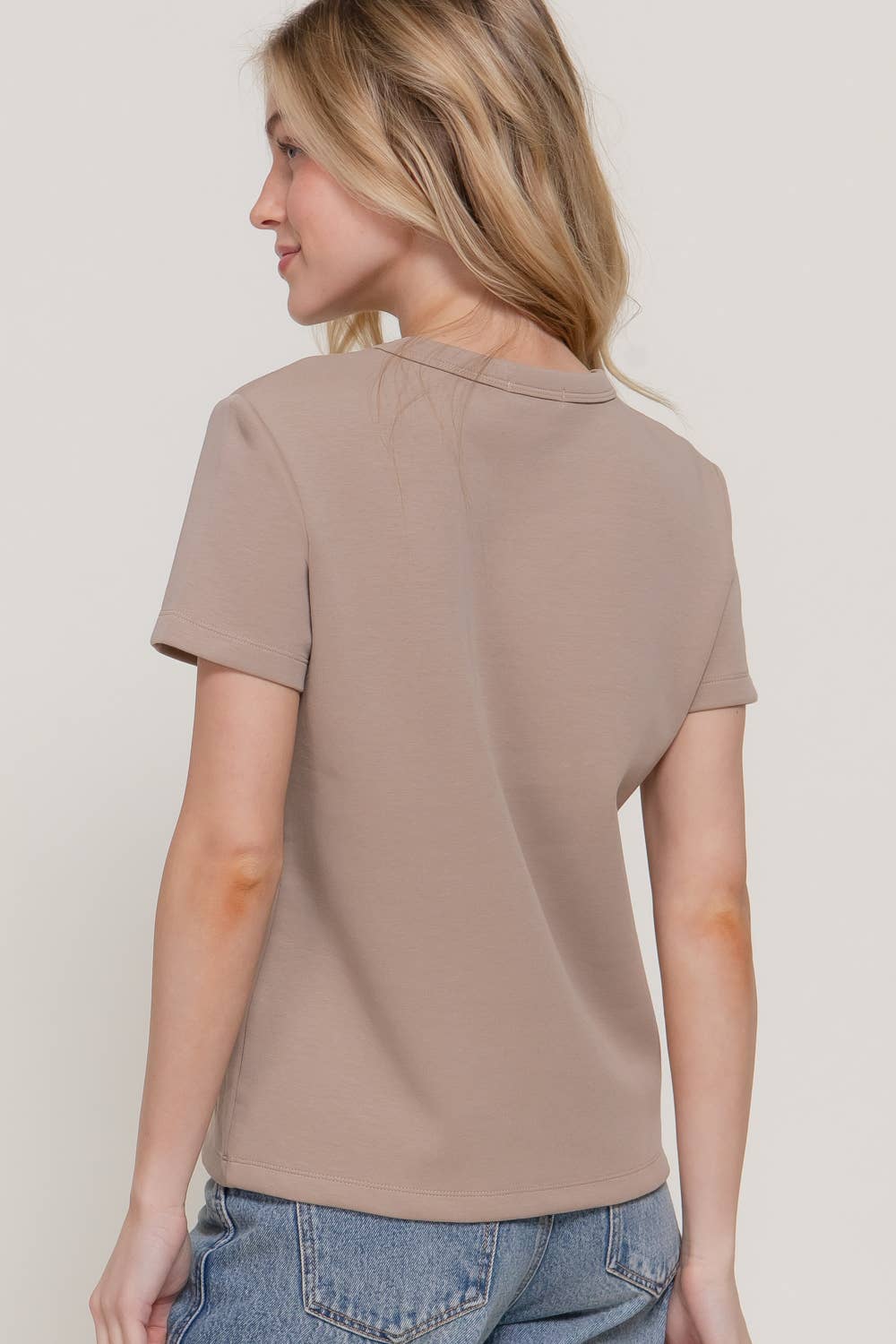 Short Sleeve Jersey Top - Khaki