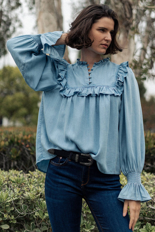 Smocked Sleeve Blouse