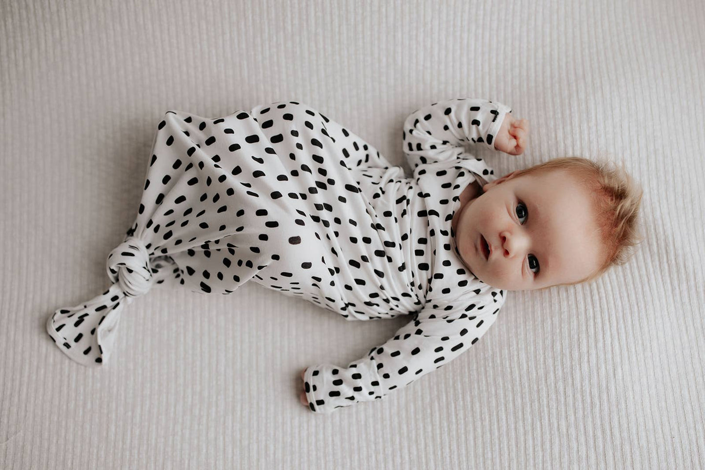 Black & White Poka Dot Knotted Gown