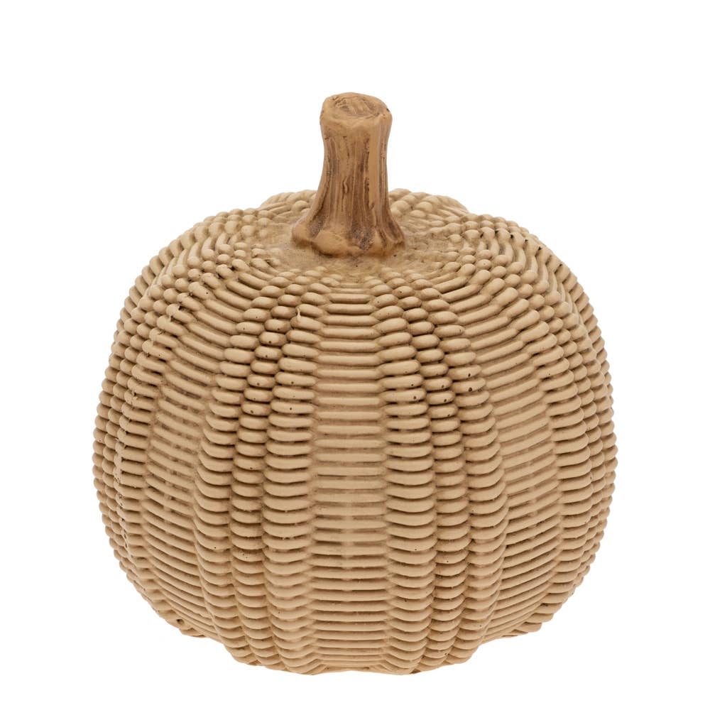 Small Wicker Textured Pumpkin Fall Autumn Décor