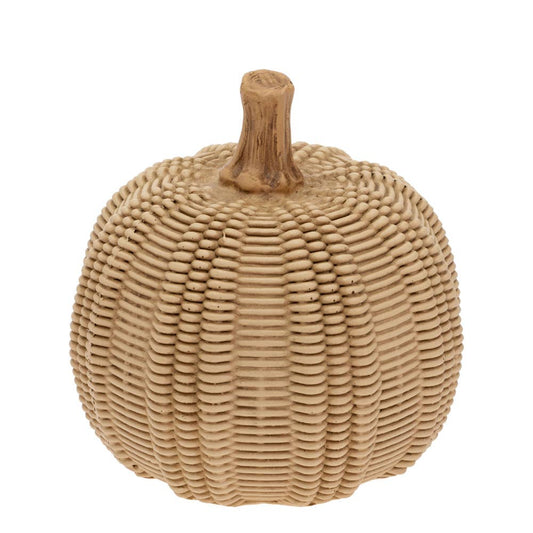 Small Wicker Textured Pumpkin Fall Autumn Décor