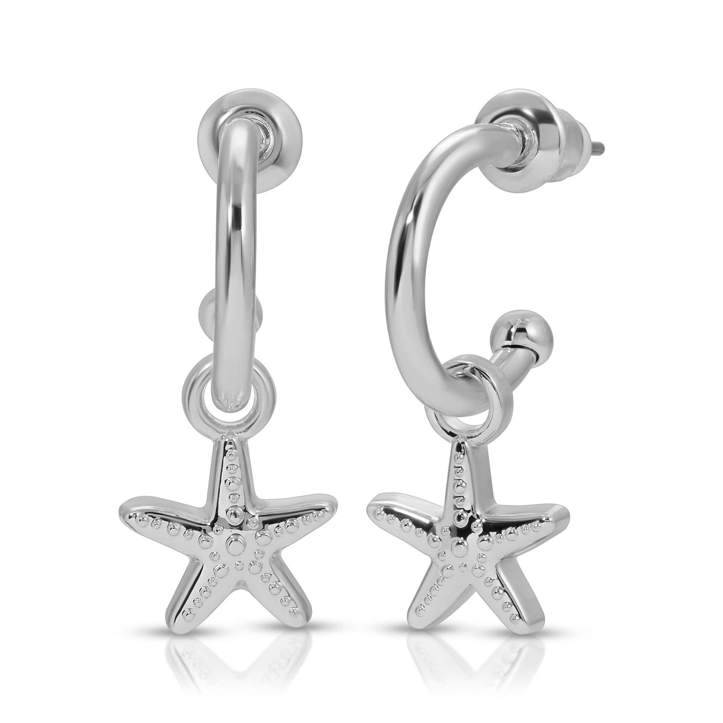 Ocean Life Earrings - Silver - Starfish