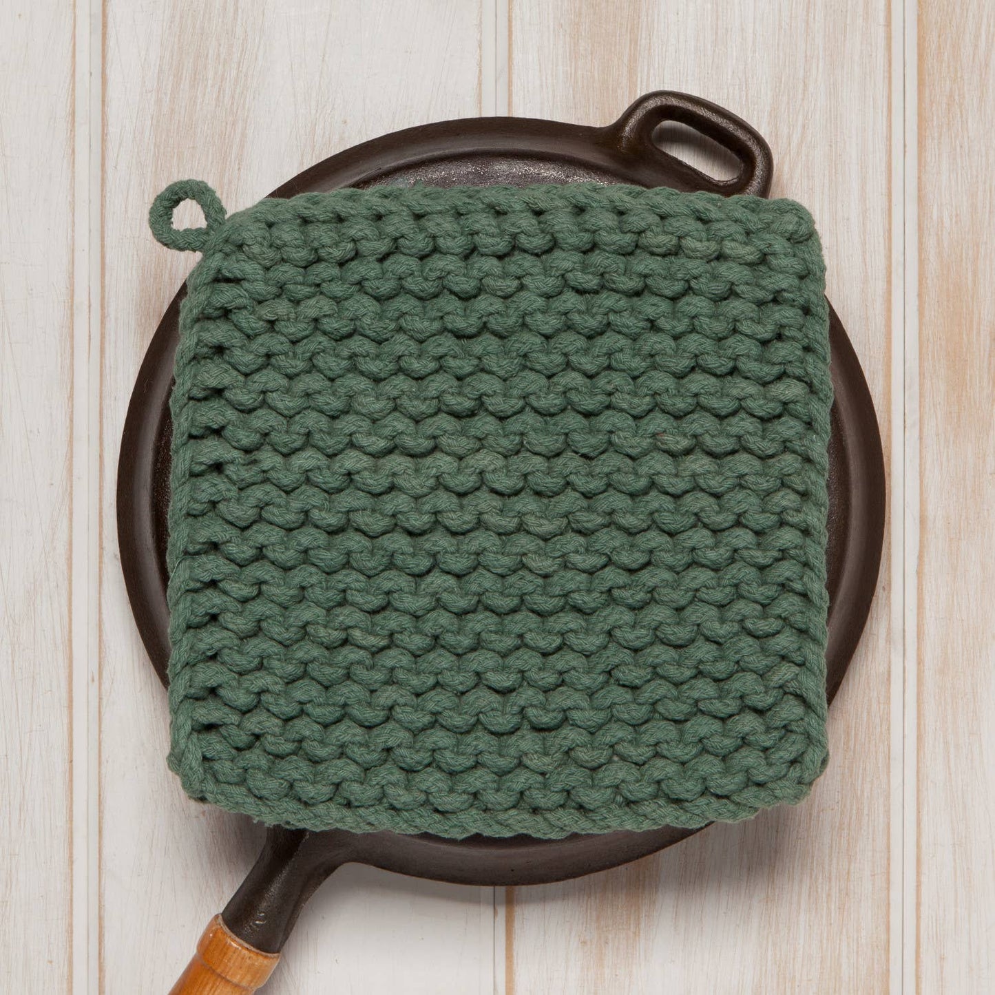 Jade Green Knit Potholder